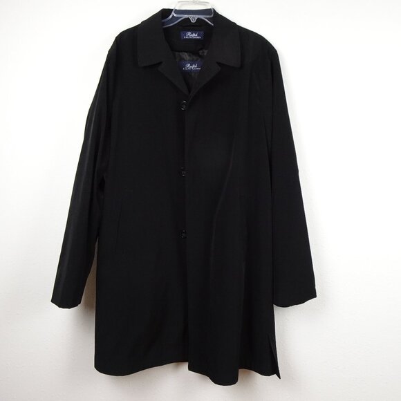 Ralph Lauren Rain Trench Coat Men Size 44L Black Posner Removable Liner Overcoat
